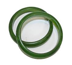 Vintage Green Black Swirl Marble Bangle Bracelets Acrylic ...