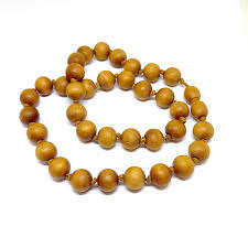Vintage Wooden Beads Hand Knotted Beaded Necklace 1940s 50s ...