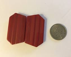 40s Red Bakelite Double Buckle / 1940s Cherry Red Bakelite 2 ...