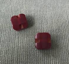 Pair of Vintage Matched Rich Red Bakelite/Metal Square ...