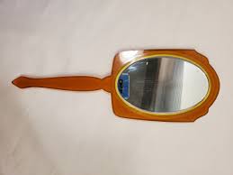 VTG c1930 Art Deco Hand Mirror Pearlized French Ivory w ...