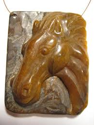 Carved Agate Horse Pendant Bead ... 47 X 37 X 10 Mm ...