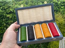 Antique Jaques Betting Counters Set in Original Silk Lined ...