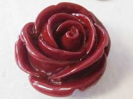 5 VTG PLASTIC ROSE FLOWERS 36x35x20mm FLATBACK CABOCHONS ...