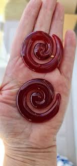 Red Glass Spiral Pendant - Etsy