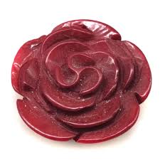 9x35mm Red Rose Flower Carved Natural Coral Charm Pendent ...