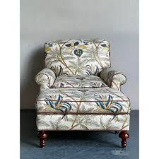 Vintage Boho Palm Tree Lounge Chair and Ottoman | Chairish