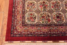 Fine Vintage Garden Silk Persian Qum Rug 72743 Nazmiyal Rugs