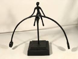 Pottery Barn Contemporary Brutalist Style Metal Balancing Man Sculpture Display | eBay