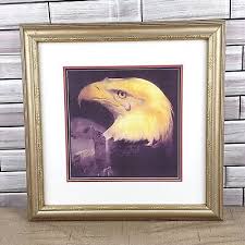 Art Print 9/11 World Trade Center Towers Bald Eagle Tear 13x13 Gold Frame Matted | eBay