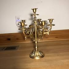 Antique Italian Ornate 6 Candle Cast Gold Brass Candelabra ...