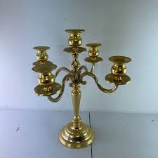 Vintage 5 Way Golden Candle Stick Holder Retro Candle Stand ...