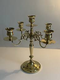 Vintage Baldwin Brass Candelabra 5 Candle 4 Arm 11 1/4” Hand ...