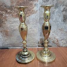Vintage Pair Baldwin Heavy Solid Brass Candlestick Holder 11 ...