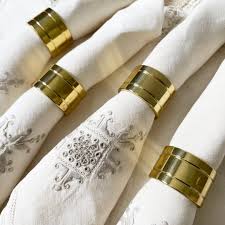 Vintage Brass Napkin Rings in Minimal Design by Baldwin ...