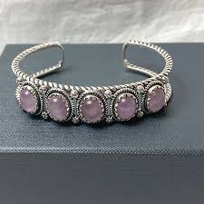 MIB American West Sterling Silver Five-Kunzite Cuff Bracelet ...