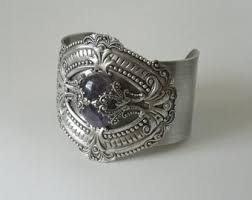 Purple Amethyst Bracelet Silver Cuff Art Deco Jewelry ...