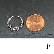 Sterling Silver 4.0mm x 16.0mm Bali Rope Hoop Earrings-SE-34 ...