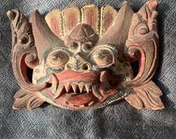 Balinese Garuda Mask |bali Folk Art Eagle Guardian | Polychrome Hand Carved Wood Collectors Mask - Etsy