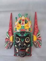 BALI WOODEN MASK evil spirits carving Wall decor | eBay
