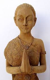 Hauntingly Realistic Golden Teak Wood Thai Beauty Somsak ...