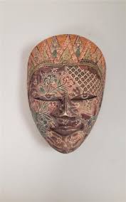 Wooden Mask Balinese light Wood Batik Topeng ART | eBay Australia