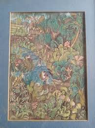 VINTAGE BALI PAINTING MASTERFUL TROPICAL M.D. ...
