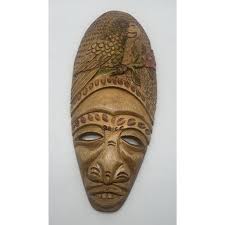 Wall Decor | African Wood Carved And Painted Tribal Mask Parrot Head Dress 15 X 6 | Poshmark