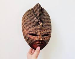 African Man Carving, Wooden Hand Craved Hanging, African Mask, Wall Decor - Etsy