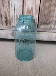 Antique Primitive Vintage Blue Ball Brand Half Gallon 2 Quar