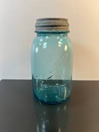 Vintage Blue Ball Mason Jar - Etsy