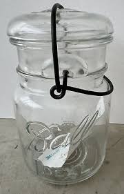 Vintage BALL Ideal Quart Clear Glass Canning Jar w/ Wire Bail Lid July 14, 1908 | eBay UK