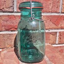Kitchen | Ball Mason Jar Teal Blue Glass With Lid Wide Mouth | Poshmark