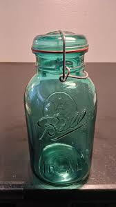 Vintage Ball Ideal Blue Mason Bicentennial Quart Jar 1776-1976 Eagle Wire Bale