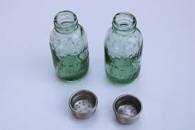 modern farmhouse style mini green glass mason jars S-P ...