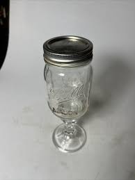 Clear Glass Mason Jar Country Goblet Redneck Wine Glass 9.25 ...