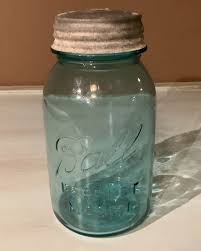 Vintage/Antique BALL PERFECT MASON Quart Canning Jar With Lid Aqua Blue #41 | eBay
