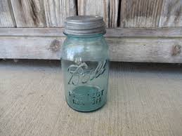 Antique Primitive Vintage Blue Ball Perfect Mason Quart Jar