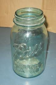 VINTAGE ANTIQUE BALL PERFECT MASON QUART AQUA BLUE GLASS CANNING JAR #1 | eBay Australia