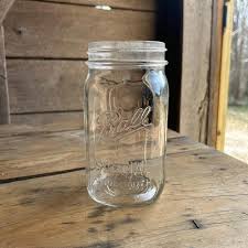 Vintage 1930s Ball Mason Jar Quart: Ribbed Square Glass ...
