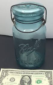 Vintage BALL Canning Jar Blue Glass Lid Wire Bail circa 1933 - 1938 | eBay Australia