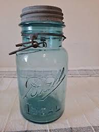 Set of 2 Vintage blue BALL IDEAL mason jar- Pat'd July 14, 1908 | eBay