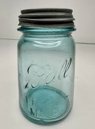 Vtg 1923-1933 BALL Perfect Mason Aqua Blue 1-Pint Canning ...