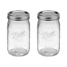Ball Wide Mouth Clear Glass Mason Jars, BPA Free, 16 oz Pint ...