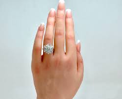 1.00 ctw Mixed Shape Diamonds Cluster Engagement Ring 14k ...