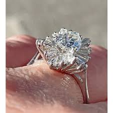 Vintage Estate GIA 3.73ct Pear Shaped Diamond Ballerina ...