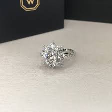 18K white gold diamond ring HW