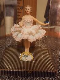 Antique German Dresden Ballerina Figurine Original Box Pink ...