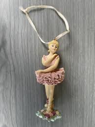 Standing Ballerina pink tutu arms crossed christmas ornament ...