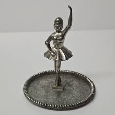 Vintage Silver Plated Ballerina Jewelry Ring Tray Holder ...